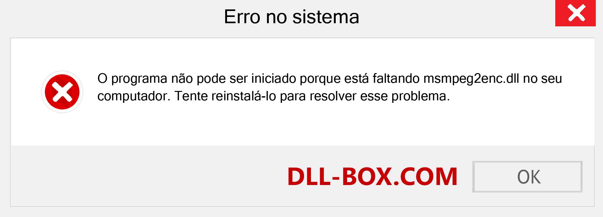 Arquivo msmpeg2enc.dll ausente ?. Download para Windows 7, 8, 10 - Correção de erro ausente msmpeg2enc dll no Windows, fotos, imagens